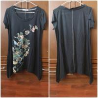 ราคา เสื้อยืด แบรนด์ Brand Xact สีดำ Size S ผ้ายืด ใส่สบาย พิมพ์ลาย ประดับเพชร (1509192334)