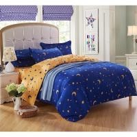 ราคา ส่งฟรี ชุดผ้าปูที่นอน+ผ้านวมครบเซ็ต 6 ชิ้น “ลายดาว” (สีน้ำเงิน/เหลือง) Star Beddings (2542607454)