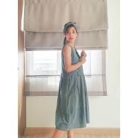 ราคา [ใส่โค้ดWJLZRB ลดเหลือ 1580 บาท] LARINN VIN DRESS เดรสแขนกุดผ้าฝ้ายทอมือย้อมครามธรรมชาติ สีฟ้าอมเทา ใส่ได้สองด้าน (3175994164)