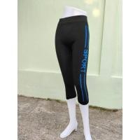 ราคา กางเกงเลคกิ้งขา5ส่วน เนื้อผ้าดี ใส่สบาย ดำล้วนและ มี5แถบสีสวยๆ (3877686413)