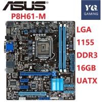 ราคา ASUS P8H61-M LX Original ASUS P8H61 H61 H61M USB 2.0 PC Motherboard Socket LGA 1155 uATX DDR3 DVI 16GB Desktop iwvn (3070425200)