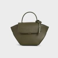 ราคา กระเป๋าCHARLES & KEITH สะพายข้างและถือ Trapeze Top Handle Bag (colour Olive,size L) (3867648156)