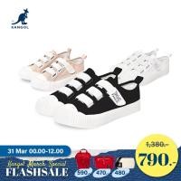 ราคา KANGOL Sneakers unisex ขาวดำมีในสต็อก รองเท้าผ้าใบ รุ่น Velcro เวลโก้ แบบแปะ สีดำ ขาว ครีม 69522003 (9014792460)