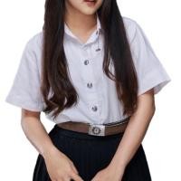 ราคา เสื้อนักศึกษา ทรงบอย แขนสามเหลี่ยม สีขาวนวล เสื้อนิสิต เสื้อนักศึกษาหญิง เสื้อเชิ้ต (64884920)