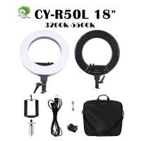ราคา ไฟสตูดิโอLED Ring Light CY R50L ไฟแต่งหน้า18นิ้วไฟเซลฟี ไฟวงเเหวน ไฟวงกลม3200k 5500kแสง2สี LED Ring Light CY R50L 18inch (5634170906)