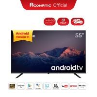 ราคา ใหม่ล่าสุด Android TV 11 ทีวีอัจฉริยะ สั่งการด้วยเสียง Aconatic LED 4K UHD แอลอีดี แอนดรอย ทีวี ขนาด 55 นิ้ว รุ่น 55US300AN รับประกัน 3 ปี (13409519309)