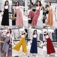 ราคา MF3171 Set 2 ชิ้น งานเซทเอี๊ยมกางเกง ทรงขาบาน สีพื้นเรียบ สายผูกโบว์ไหล่ สุดหวานงานสวย ผ้าโฟเวย ใส่สบาย (2741414688)
