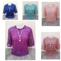 ราคา เสื้อลูกไม้ เสื้อสาวอวบ เสื้อออกงาน เสื้อใส่เที่ยว เสื้อแขนสามส่วน รุ่น8115-106เหลืองล้วน (2424218298)