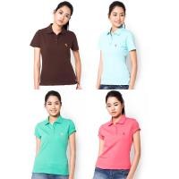 ราคา OASIS เสื้อโปโล ผู้หญิง สีพื้น ผ้าคอตตอน สแปนเด็กซ์ LMP-0157 Size S (879178825)
