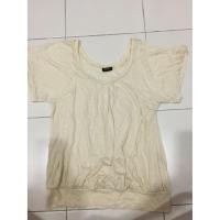 ราคา Sale 20 เสื้อแขนสั้นสีครีม Brand Zein size S ทรงสวย มือสองสภาพดี (1555297693)