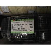ราคา สายไฟ THW 50 sq.mm. ยาซากิ YAZAKI 100 เมตร สายแข็ง แกนเดียว ทองแดง มี 3 สี (5960729875)