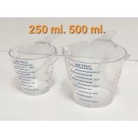 ราคา ถ้วยตวง ถ้วยตวงพลาสติก ถ้วยตวงมีด้าม 250 ml , 500 ml. มีสเกลวัด oz. ml. Cup. (7881263643)