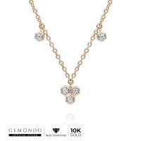 ราคา Gemondo สร้อยคอพร้อมจี้ทองคำแท้ 10K ประดับเพชร (Diamond) ดีไซน์ Geometric Trilogy : สร้อยคอทองคำแท้ สร้อยทอง (3215946783)