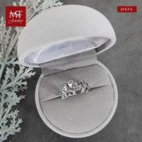ราคา MT แหวนเงินแท้ ลายช้าง และใบใม้ งานรมดำ ไซส์: 51, 52, 58 Solid 925 Sterling Silver Ring (sr634) MT Jewelry มณีธารา (1291439881)