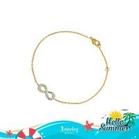 ราคา Jewelry Buffet สร้อยข้อมือ จี้ Infinity จี้อินฟินิตี้ ชุบทอง 18K ประดับเพชรCZ (7201652398)