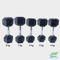 ราคา SPORTLAND Collection ดัมเบลหกเหลี่ยมด้ามชุบSPLHex Dumbbell+Chromed Handle (4kg,5kg,6kg,7kg,8kg) (3424293947)