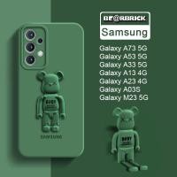 ราคา [Ready Stock] Cute Bear Stand Case Samsung Galaxy A73 A53 A33 A23 A03 A03S A13 Lite LTE M23 F23 5G 2022 Solid Color Soft Camera Original Silicone Cover (20003320675)