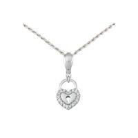 ราคา Jewelry Buffet จี้หัวใจ จี้แฟชั่น จี้ จี้พร้อมสร้อยคอ จี้เงินดีไซน์แม่กุญแจลายรูปหัวใจประดับเพชรสวิสเคลือบทองคำขาว (896963286)