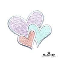 ราคา ตัวรีดติดเสื้อ วัยรุ่น เก๋ๆ ลายหัวใจ หัวใจ สีพาสเทล pastel Heart WOP Patch งานปัก DIY ชมพู ฟ้า ตัวรีด อาร์มติดเสื้อ (3050168640)