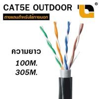 ราคา สายแลน CAT5E (OUTDOOR) ภายนอก สาย lan cat5 UTP สายเคเบิ้ล Network cable ยาว 100m/300m (4201235413)