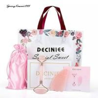 ราคา เหลือ1Setค่ะ /ที่นวดหน้า Special set Rose quartz roller + Jade guasha กัวซาหินหยกแท้ 100% ลูกกลิ้งหินนวดหน้าลดริ้วรอย (6878594310)