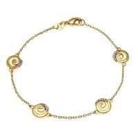 ราคา Jewelry Buffet สร้อยข้อมือ กำไลข้อมือ สร้อยข้อมือทอง สร้อยข้อมือดีไซน์ทรงวงกลมก้นหอย ประดับเพชรสวิส ชุบทอง 18k (896964282)