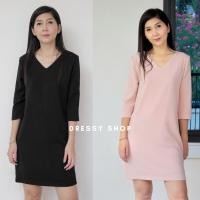 ราคา Basic Dress : เดรสคอวีแขน 5 ส่วน ทรงปล่อยใส่สบายๆ (ซับในเต็มตัว) (7954133529)