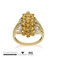 ราคา Gemondo แหวนเงินแท้ 925 ชุบทอง 18K ประดับพลอยบุษราคัมซองเจีย โดดเด่นด้วยหน้าแหวนขนาดใหญ่ : แหวนเงิน แหวนพลอย (2827707902)