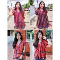ราคา เสื้อกะเหรี่ยงผ้าทอนากา เสื้อพื้นเมือง เสื้อแม้ว สีไม่ตกจ้า (6953779459)