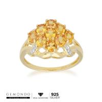 ราคา Gemondo แหวนเงินแท้ 925 ชุบทอง 18K ประดับบุษราคัมซองเจีย ดีไซน์คลาสสิค : แหวนเงิน แหวนพลอย แหวนทอง แฟชั่น รูปทรงกลีบบัว (2833111199)