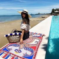 ราคา +BaiboonCleo ผ้าคลุมไหล่ ผ้าคลุม สไตล์โบฮีเมียน โบฮีเมี่ยน ลายขายดีมาก มีตำกัด (1240851386)