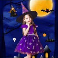 ราคา พร้อมส่งชุดแฟนซี Halloween แม่มดน้อย ชุดฮาโลวีนเด็กหญิง (3757433229)