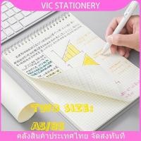ราคา สมุดโน้ต สมุดโน้ตสันห่วง แนวตั้ง ปกใส A5\B5 ตารางกริด แผ่นสมุดเปิดบน สมุดเส้นกริด 80 แผ่น ครื่องเขียนนักเรียน สำนักงาน (15976898761)