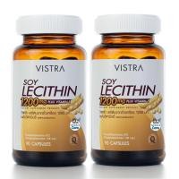 ราคา Exp.3/25 (90 แคปซูล x 2 ขวด) เลซิตินจากถั่วเหลือง Vistra Soy Lecithin 1200 mg วิสทร้า ซอย เลซิติน 1200 มก. (4191528774)