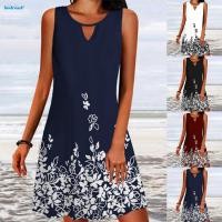 ราคา 【HODRD】Women\'s Dress Print Floral S-3XL Short Sleeve Sleeveless Spring Summer【Fashion】 (16297617007)