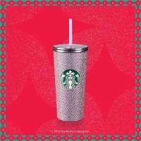 ราคา ⭐️Starbucks Bling Cold Cup⭐️แก้วหนาม Zebra⭐️Starbucks Studded Cold Cup⭐️Zebra Bling Cold Cup24ozแก้วหนามมินท์ แก้วหนาม (2947786453)