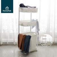 ราคา HomeHuk ตะกร้าใส่ผ้า 3 ชั้น ตะกร้าผ้ามีล้อ 45x35x109 cm กันน้ำ ประหยัดพื้นที่ เคลื่อนย้ายสะดวก ตะกร้าผ้าหูหิ้ว ตะกร้าผ้า ตะกร้ามีล้อ ตะกร้าพลาสติก ตะกร้าใส่ของ ตะกร้ามีล้อ ที่ใส่ผ้า ตะกร้าใส่ของ Laund