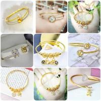 ราคา กำไลชุบทองไมครอน กำไลชุบทองแท้ 100% ทองชุบเศษทองคำแท้ หุ้มทอง ชุบทอง 24K(ไม่ลอก ไม่ดำ) (4767425763)