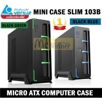 ราคา CASE (เคส) VENUZ SLIM 103B M-ATX, MICRO ATX COMPUTER CASE มี Power ในตัว (มี 2 สี ดำ/เขียว | สีดำ/น้ำเงิน) ประกัน 1 ปี (1545514396)