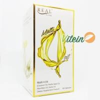 ราคา REAL Multi 4 oil 60 เม็ด น้ำมันมะพร้าวสกัดเย็น น้ำมันกระเทียม รำข้าว และงาขี้ม่อน (1474513083)