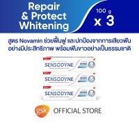 ราคา SENSODYNE REPAIR & PROTECT WHITENING 100G X 3 เซ็นโซดายน์ ยาสีฟัน สูตร รีแพร์ & โพรเทคท์ ไวท์เทนนิ่ง ช่วยฟื้นฟูและปกป้องบริเวณเสียวฟันได้ยาวนาน ช่วยให้ฟันขาวอย่างเป็นธรรมชาติ 100 กรัม แพ็ค 3 (15384503