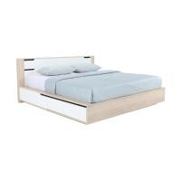 ราคา INDEX LIVING MALL เตียงนอน รุ่นคาร์ลสตัด ขนาด 6 ฟุต - สีเลอร์บานา โอ๊ค/ขาว (5919875215)