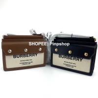 ราคา สอบถาม Stock ก่อนกดสั่ง Burberry mini horseferry with pocket กระเป๋า เบอร์เบอรี่ มินิ ของแท้ ดำ แบรนด์เนม สะพายข้าง (3656075998)