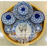 ราคา ถูก ชุดสำรับพระ ชุดโตกอาหาร ขันโตก 16”x16”x7” นิ้ว ยกเซ็ทตามรูป ชุดอาหารลายคราม ชุดสำรับพระ ชุดโตกหวาย ชุดอาหารเซรามิก (3333703026)