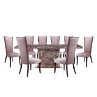 ราคา INDEX LIVING MALL ชุดโต๊ะอาหาร รุ่นโซเรลล่า+คอเบ็ต (โต๊ะ 1+เก้าอี้ 8) - สีม่วง/น้ำตาล (6645421393)