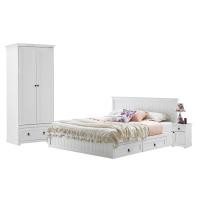 ราคา [กทม. 3-5 วัน ส่ง] Koncept furniture ชุดห้องนอน ขนาด 5 ฟุต รุ่น Melona สีขาว (12445606769)