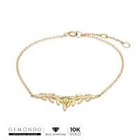 ราคา Gemondo สร้อยข้อมือทองคำแท้ 10K ประดับเพอริดอทแท้ (Peridot) ดีไซน์ทรงใบมะกอก : สร้อยข้อมือทอง สร้อยข้อมือพลอย พลอยแท้ (3315879343)