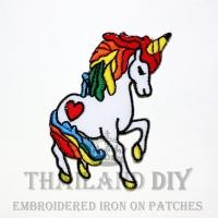 ราคา ตัวรีดติดเสื้อ งานปัก ลาย ม้า ยูนิคอน ยูนิคอร์น สีรุ้ง Rainbow Unicorn Patch WOP DIY ตัวรีด อาร์มติดเสื้อ กระเป๋า กางเกง (3527082760)