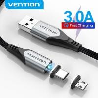 ราคา Vention 3A Fast Charging Magnetic Reversible Cable Micro USB Type C 2 in 1 Cable High Speed 480Mbps for Smartphone CQM (4779002913)