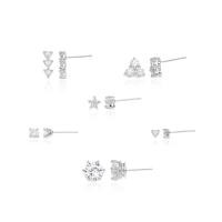 ราคา Jewelry Buffet ต่างหู ต่างหูสตัด ต่างหูCZ ชุบทองคำขาว (1507622672)